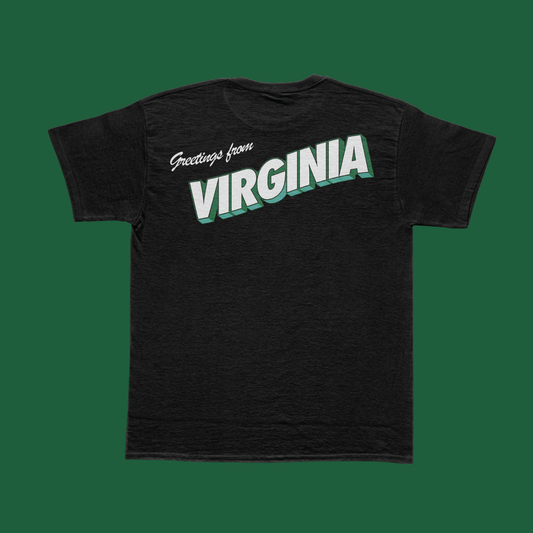 Greetings From VA T Shirt - Black